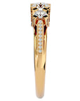 Inel de Logodnă Aurora din Aur 14k cu Trei Moissanite Pavè de 1.19 ct din 14k Aur Galben - Castelo.ro