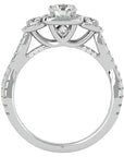 Inel de Logodnă Regal cu Trei Diamante Naturale Pavè de 1.35 ct din Platina - Castelo.ro