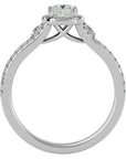 Inel de Logodnă Éliane cu Trei Moissanite Pavè de 0.96 ct din Platina - Castelo.ro