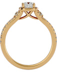 Inel de Logodnă Éliane cu Trei Moissanite Pavè de 0.96 ct din 18k Aur Galben - Castelo.ro