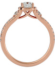 Inel de Logodnă Éliane din Aur 14k cu Trei Diamante Naturale Pavè de 0.96 ct din 14k Aur Roz - Castelo.ro