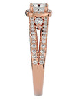 Inel de Logodnă Éliane cu Trei Moissanite Pavè de 0.96 ct din 18k Aur Roz - Castelo.ro