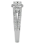 Inel de Logodnă Éliane cu Trei Moissanite Pavè de 0.96 ct din Platina - Castelo.ro