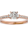 Inel de Logodnă Atena din Aur 14k cu Trei Diamante Naturale Pavè 0.39 ct din 14k Aur Roz - Castelo.ro