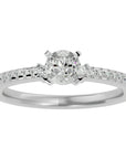 Inel de Logodnă Atena din Aur 14k cu Trei Diamante Naturale Pavè 0.39 ct din 14k Aur Alb - Castelo.ro