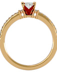 Inel de Logodnă Atena din Aur 14k cu Trei Diamante Naturale Pavè 0.39 ct din 14k Aur Galben - Castelo.ro