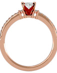Inel de Logodnă Atena din Aur 14k cu Trei Diamante Naturale Pavè 0.39 ct din 14k Aur Roz - Castelo.ro