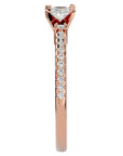 Inel de Logodnă Atena cu Trei Moissanite Pavè 0.39 ct din 18k Aur Roz - Castelo.ro