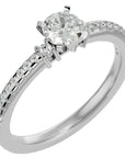 Inel de Logodnă Atena din Aur 14k cu Trei Diamante Naturale Pavè 0.39 ct din 14k Aur Alb - Castelo.ro