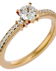 Inel de Logodnă Atena din Aur 14k cu Trei Diamante Naturale Pavè 0.39 ct din 14k Aur Galben - Castelo.ro