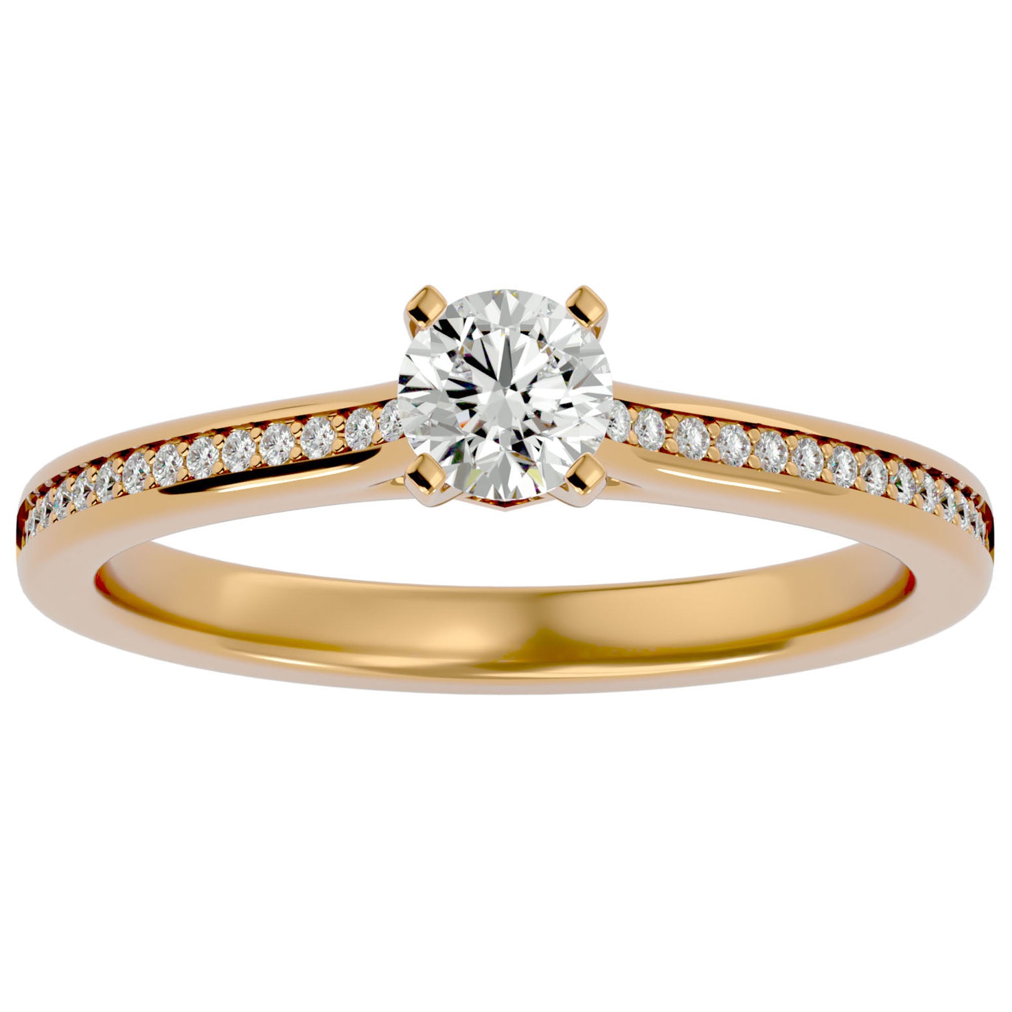 Inel de Logodnă Notre-Dame din Aur 14k cu Diamante Naturale de 0.74 ct din 14k Aur Galben - Castelo.ro
