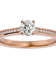 Inel de Logodnă Notre-Dame cu Moissanite de 0.74 ct din 18k Aur Roz - Castelo.ro