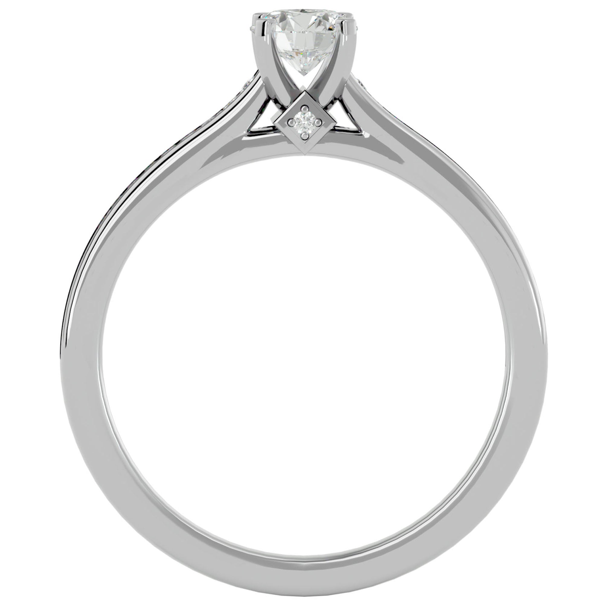 Inel de Logodnă Notre-Dame din Aur 14k cu Diamante Naturale de 0.74 ct din 14k Aur Alb - Castelo.ro