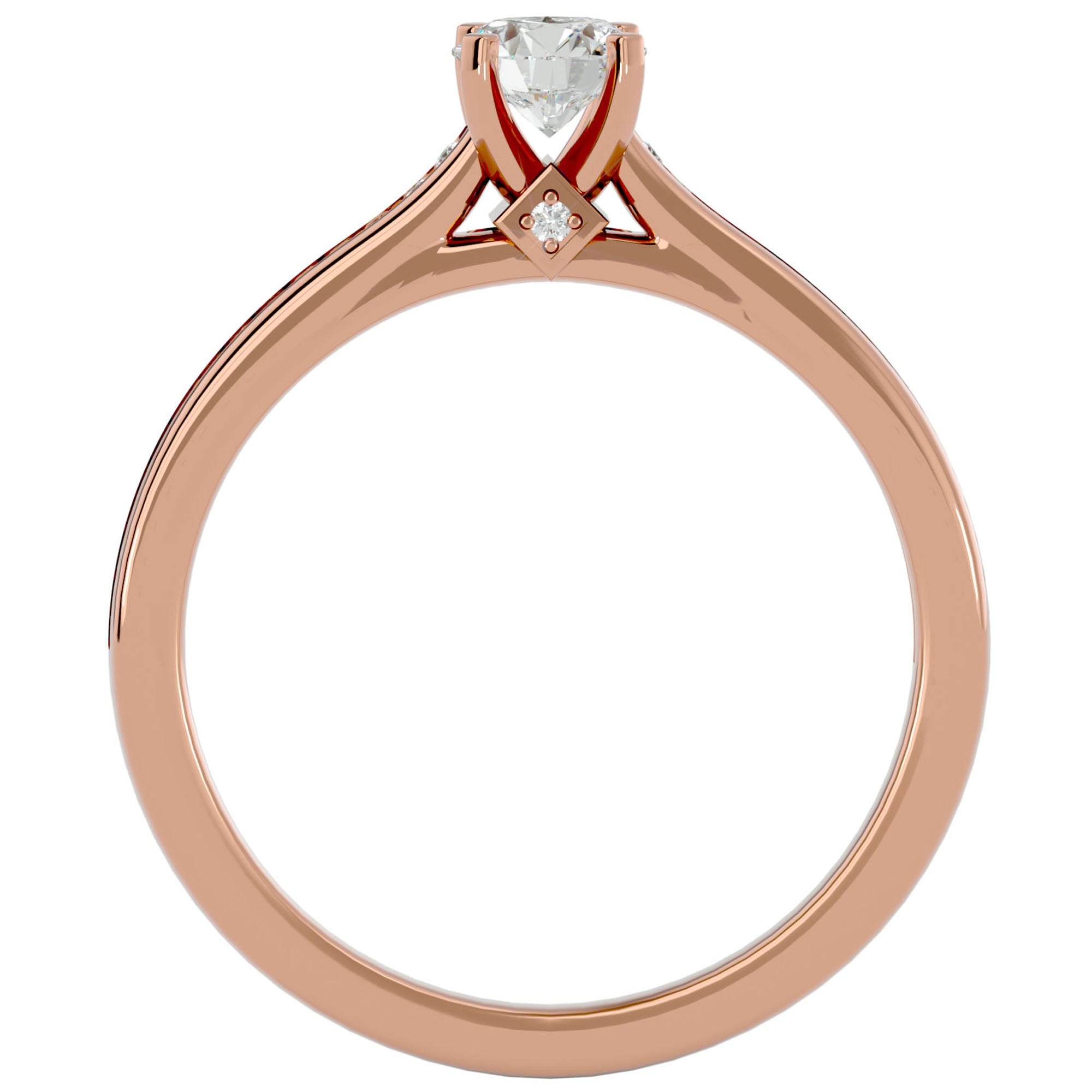 Inel de Logodnă Notre-Dame din Aur 14k cu Diamante Naturale de 0.74 ct din 14k Aur Roz - Castelo.ro