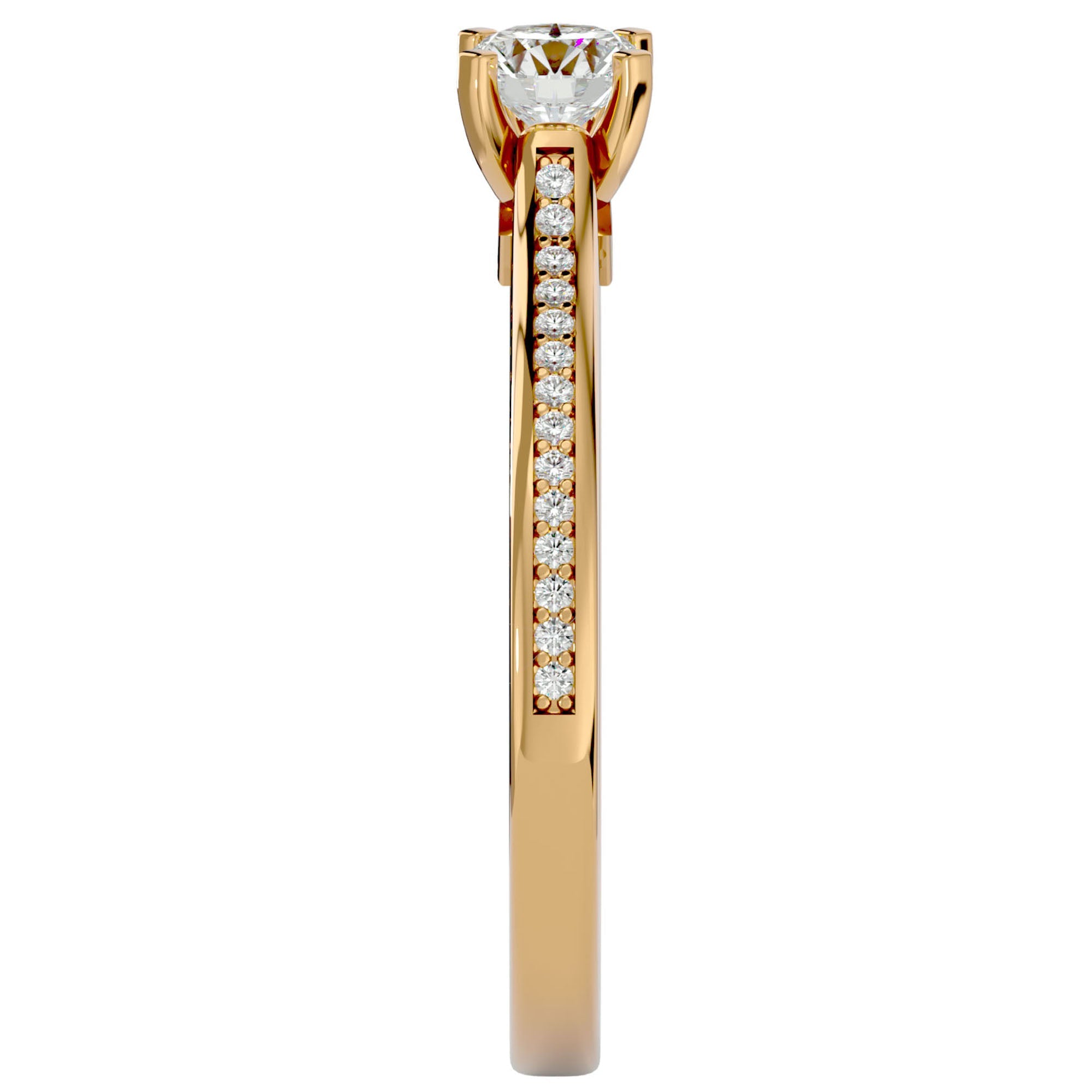 Inel de Logodnă Notre-Dame din Aur 14k cu Diamante Naturale de 0.74 ct din 14k Aur Galben - Castelo.ro