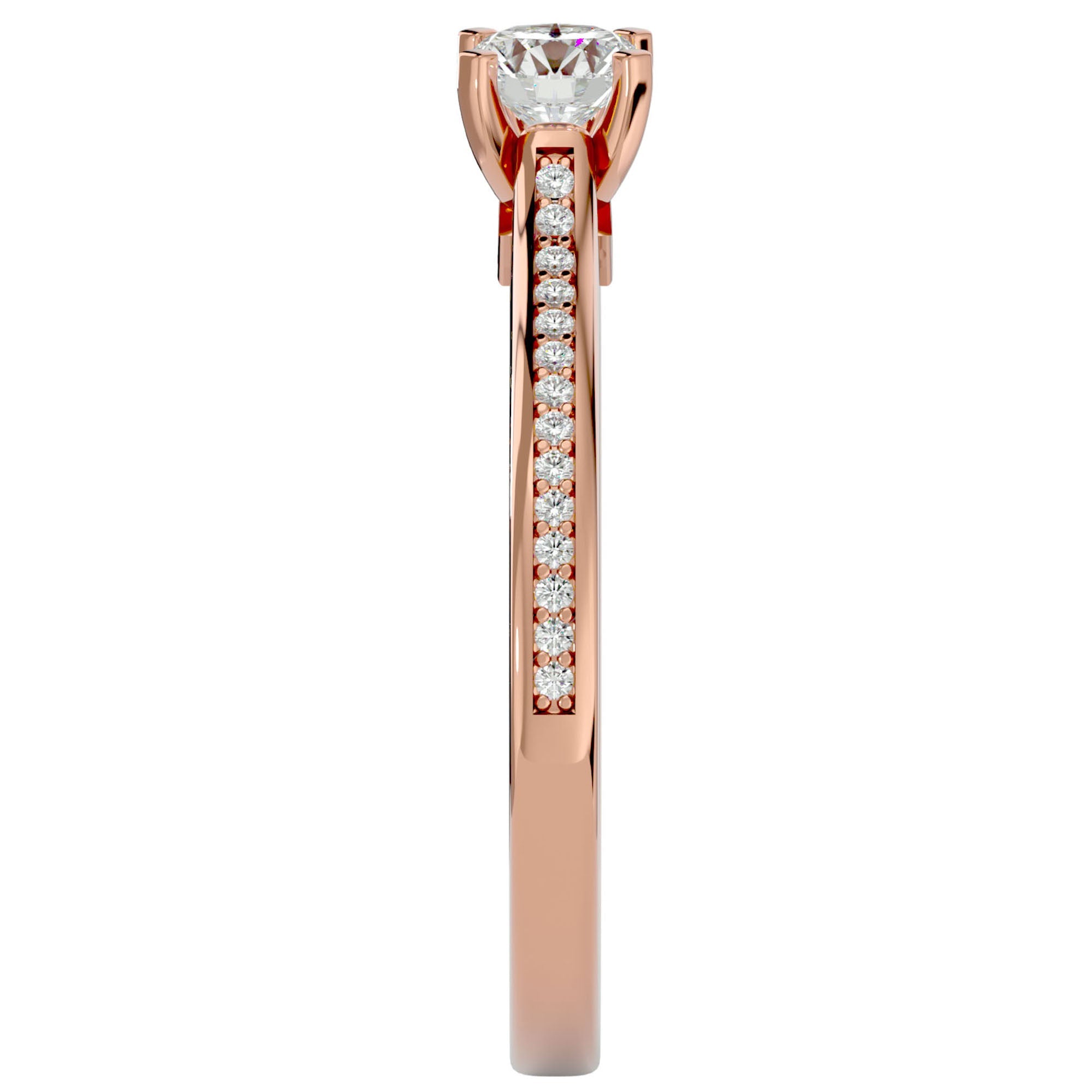 Inel de Logodnă Notre-Dame din Aur 14k cu Diamante Naturale de 0.74 ct din 14k Aur Roz - Castelo.ro