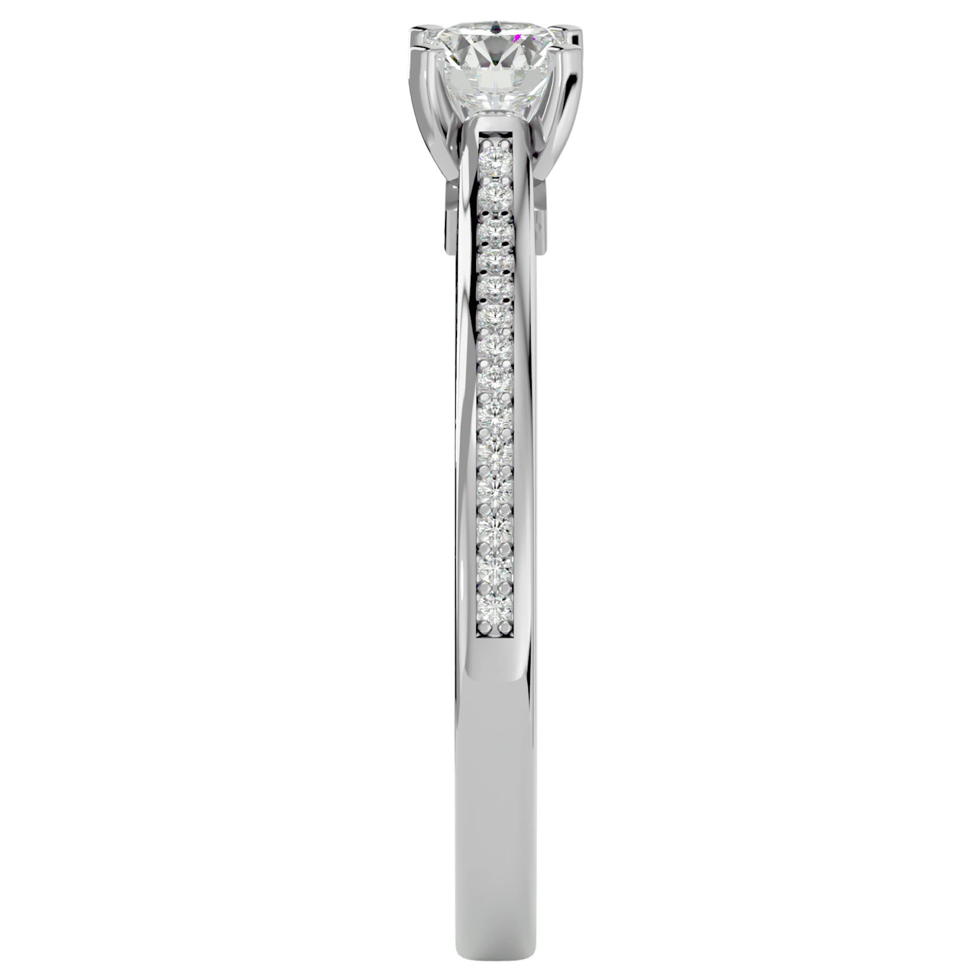 Inel de Logodnă Notre-Dame din Aur 14k cu Diamante Naturale de 0.74 ct din 14k Aur Alb - Castelo.ro