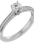 Inel de Logodnă Notre-Dame din Aur 14k cu Diamante Naturale de 0.74 ct din 14k Aur Alb - Castelo.ro