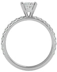 Inel de Logodnă Pavé din Aur 14k cu Moissanite Tăietură Princess de 1.01 ct din 14k Aur Alb - Castelo.ro