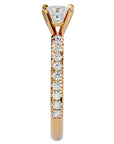 Inel de Logodnă Pavé din Aur 14k cu Diamant Create în Laborator Tăietură Princess de 1.01 ct din 14k Aur Galben - Castelo.ro
