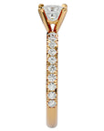 Inel de Logodnă Pavé din Aur 14k cu Moissanite Tăietură Princess de 1.01 ct din 14k Aur Galben - Castelo.ro