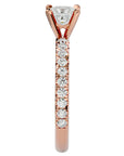 Inel de Logodnă Pavé din Aur 14k cu Diamant Create în Laborator Tăietură Princess de 1.01 ct din 14k Aur Roz - Castelo.ro