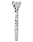 Inel de Logodnă Pavé din Aur 14k cu Moissanite Tăietură Princess de 1.01 ct din 14k Aur Alb - Castelo.ro