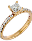 Inel de Logodnă Pavé din Aur 14k cu Diamant Create în Laborator Tăietură Princess de 1.01 ct din 14k Aur Galben - Castelo.ro