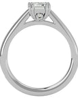 Inel de Logodnă Pavé din Aur 14k cu Diamant Creat în Laborator Tăietură Emerald de 1.45 ct din 14k Aur Alb - Castelo.ro