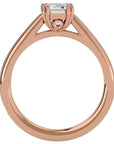 Inel de Logodnă Pavé cu Diamant Natural Tăietură Emerald de 1.45 ct din 18k Aur Roz - Castelo.ro