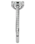 Inel de Logodnă Pavé din Aur 14k cu Moissanite Tăietură Emerald de 1.45 ct din 14k Aur Alb - Castelo.ro
