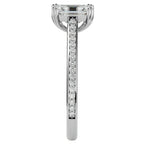 Inel de Logodnă Pavé cu Moissanite Tăietură Emerald de 1.45 ct din Platina - Castelo.ro