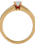 Inel de Logodnă Pavé din Aur 14k cu Diamant Natural Tăietură Princess de 0.61 ct din 14k Aur Galben - Castelo.ro