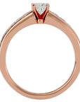 Inel de Logodnă Pavé din Aur 14k cu Diamant Natural Tăietură Princess de 0.61 ct din 14k Aur Roz - Castelo.ro