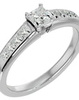 Inel de Logodnă Pavé cu Moissanite Tăietură Princess de 0.61 ct din Platina - Castelo.ro