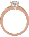 Inel Pavé din Aur 14k cu Diamant Natural Tăietură Princess de 1.10 ct din 14k Aur Roz - Castelo.ro