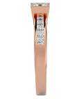 Inel Pavé din Aur 14k cu Diamant Natural Tăietură Princess de 1.10 ct din 14k Aur Roz - Castelo.ro
