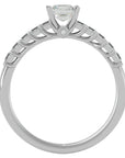 Inel de Logodnă Pavé din Aur 14k cu Diamante Create în Laborator Tăietură Princess de 0.85 ct din 14k Aur Alb - Castelo.ro