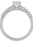 Inel de Logodnă Pavé din Aur 14k cu Diamante Naturale Tăietură Princess de 0.85 ct din 14k Aur Alb - Castelo.ro