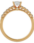 Inel de Logodnă Pavé din Aur 14k cu Diamante Create în Laborator Tăietură Princess de 0.85 ct din 14k Aur Galben - Castelo.ro