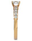 Inel de Logodnă Pavé din Aur 14k cu Diamante Naturale Tăietură Princess de 0.85 ct din 14k Aur Galben - Castelo.ro