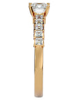 Inel de Logodnă Pavé cu Moissanite Tăietură Princess de 0.85 ct din 18k Aur Galben - Castelo.ro