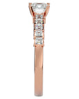Inel de Logodnă Pavé din Aur 14k cu Diamante Create în Laborator Tăietură Princess de 0.85 ct din 14k Aur Roz - Castelo.ro