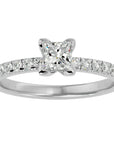 Inel de Logodnă Pavé cu Moissanite Tăietură Princess de 1.07 ct din Platina - Castelo.ro