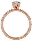 Inel de Logodnă Pavé din Aur 14k cu Diamante Naturale Tăietură Princess de 1.07 ct din 14k Aur Roz - Castelo.ro