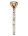 Inel de Logodnă Pavé cu Diamante Create în Laborator Tăietură Princess de 1.07 ct din 18k Aur Galben - Castelo.ro