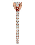 Inel de Logodnă Pavé cu Moissanite Tăietură Princess de 1.07 ct din 18k Aur Roz - Castelo.ro