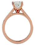 Inel de Logodnă Pavé cu Moissanite Tăietură Princess de 1.95 ct din 18k Aur Roz - Castelo.ro