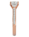 Inel de Logodnă Pavé din Aur 14k cu Diamante Naturale Tăietură Princess de 1.95 ct din 14k Aur Roz - Castelo.ro