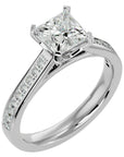 Inel de Logodnă Pavé din Aur 14k cu Diamante Create în Laborator Tăietură Princess de 1.95 ct din 14k Aur Alb - Castelo.ro
